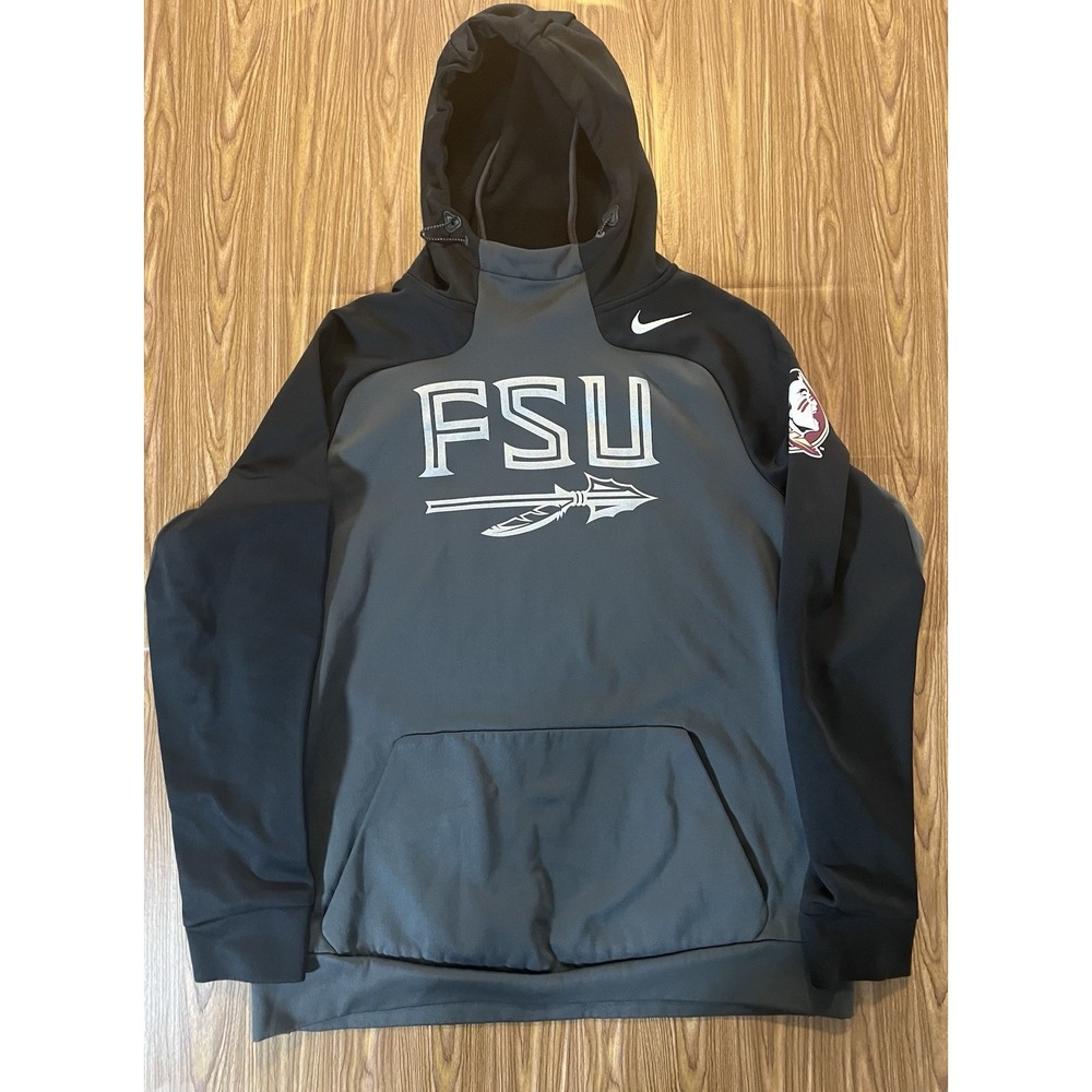 Nike Florida State Seminoles Hoodie Mens Large Grey Therma Fit FSU Football